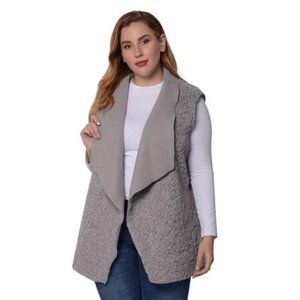 Gray Faux Shearling Vest